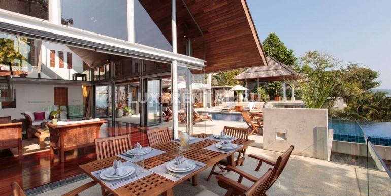 Outdoor dining at villa 1, Samsara private estate, Kamala, Phuket, Thailand