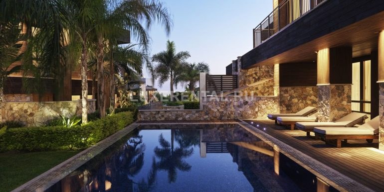 Parklane Limassol - Accommodation - Park Villa 2 bed - Swimming Pool Night LR