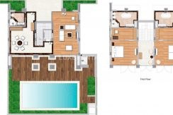 Two bedroom villa floor plan